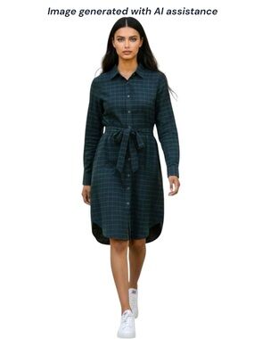 Polo Ralph Lauren size 6 green/blue plaid shirt dress